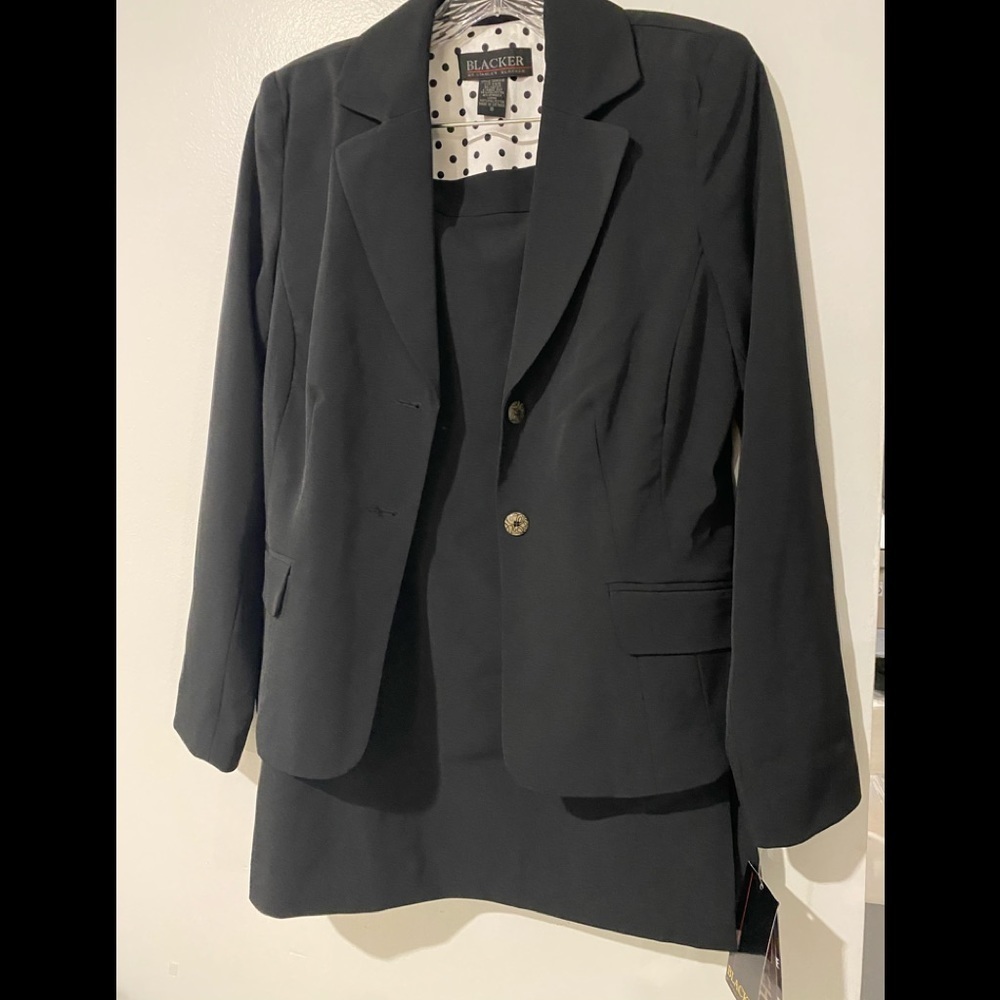 SUIT set. Black jacket and skirt.